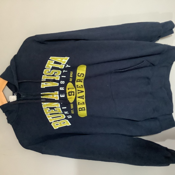 Retro Champion Quarter Zip Hoodie - Size M - Buena Vista University - P2P 21” - Picture 8 of 8